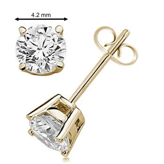 Original Maulijewels 060 Carat IJ I1I2 Round Diamond 4Prong Set Stud Earrings In 14K White Yellow Gold JMS always Earrings Original Maulijewels 060 Carat IJ I1I2 Round Diamond 4Prong Set Stud Earrings In 14K White Yellow Gold JMS always Earrings
