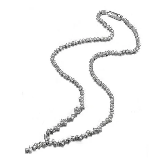 Original Megan Walford Sterling Silver Princess Cubic Zirconia ZigZag Style Necklace JMS always Necklaces Original Megan Walford Sterling Silver Princess Cubic Zirconia ZigZag Style Necklace JMS always Necklaces