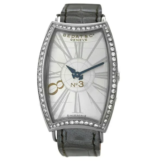 Original Preowned Bedat No3 Quartz Diamond Silver Dial Ladies Watch 394 394030600 JMS always Watches