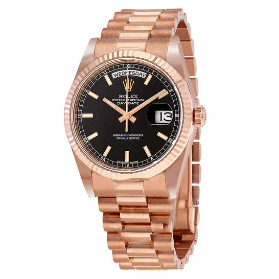 Original Rolex DayDate Black Dial 18K Everose Gold President Automatic Mens Watch 118235BKSP JMS always PreStyled Sets Original Rolex DayDate Black Dial 18K Everose Gold President Automatic Mens Watch 118235BKSP JMS always PreStyled Sets