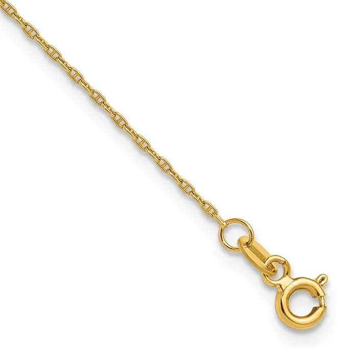 PreStyled Sets 14K Yellow Gold 105mm Mariners Link Chain Anklet MDS