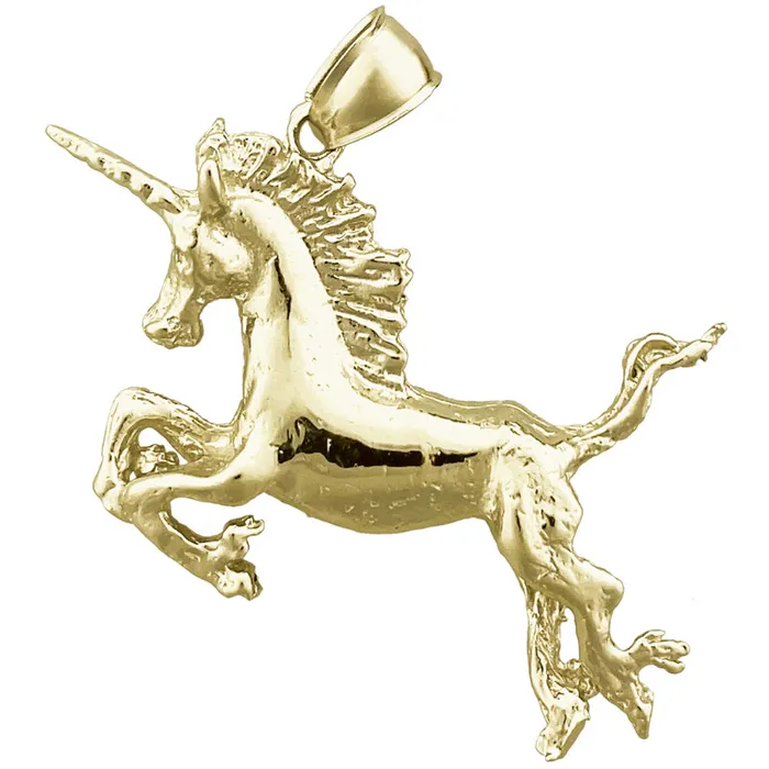 PreStyled Sets Goldia 14K Gold 40MM Unicorn Pendant