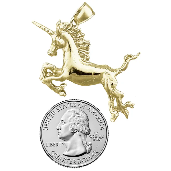PreStyled Sets Goldia 14K Gold 40MM Unicorn Pendant