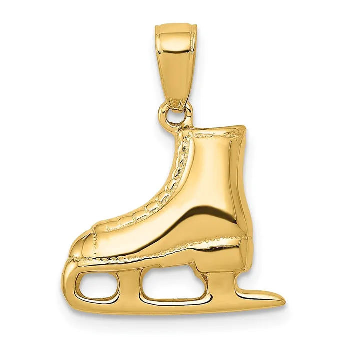 PreStyled Sets Goldia 14k Yellow Gold 3D Ice Skate Boot Pendant