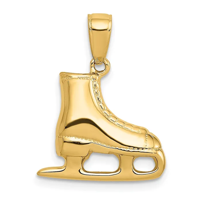 PreStyled Sets Goldia 14k Yellow Gold 3D Ice Skate Boot Pendant