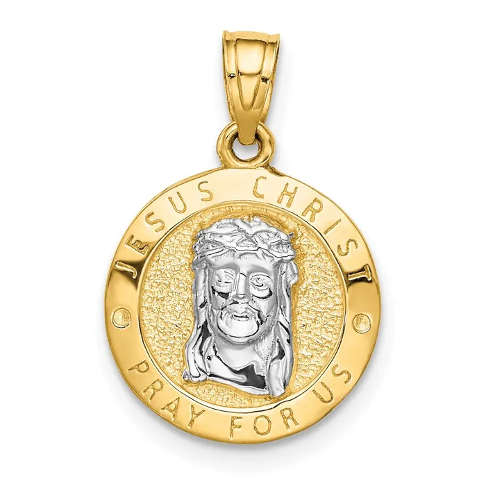 PreStyled Sets Goldia 14k Yellow Rhodium Gold wRhodium Jesus Praying Hands Reversible Pendant PreStyled Sets Goldia 14k Yellow Rhodium Gold wRhodium Jesus Praying Hands Reversible Pendant