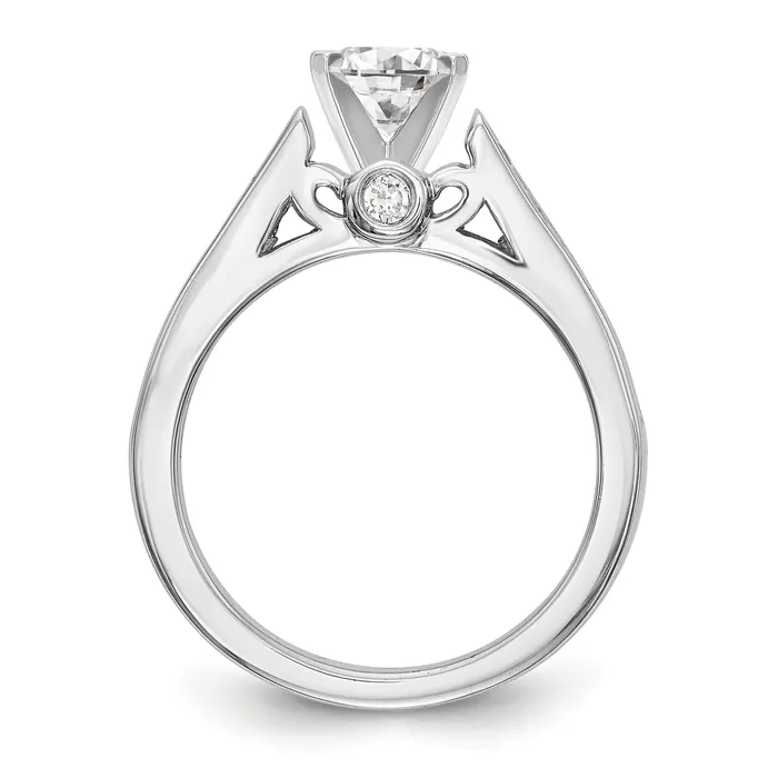 Rings 068ct CZ Solid Real 14K White Gold Peg Set Engagement Ring Goldia