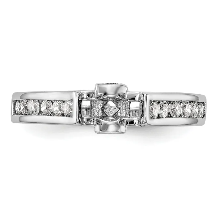 Rings 068ct CZ Solid Real 14K White Gold Peg Set Engagement Ring Goldia