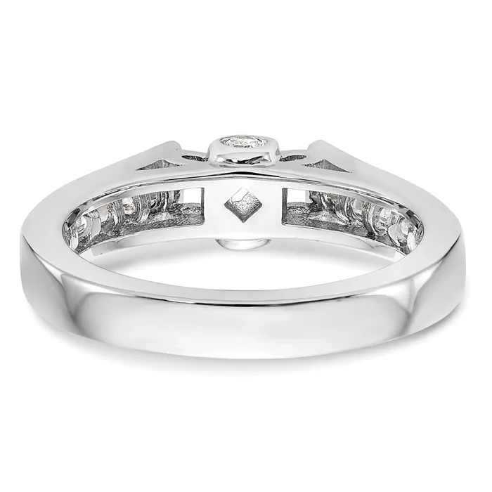 Rings 068ct CZ Solid Real 14K White Gold Peg Set Engagement Ring Goldia