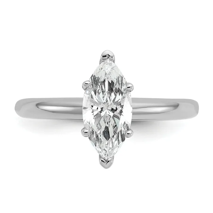 Rings 14k White Gold 1 Ct Lab Grown Diamond VSSI G Marquise Solitare Engagement Ring Goldia