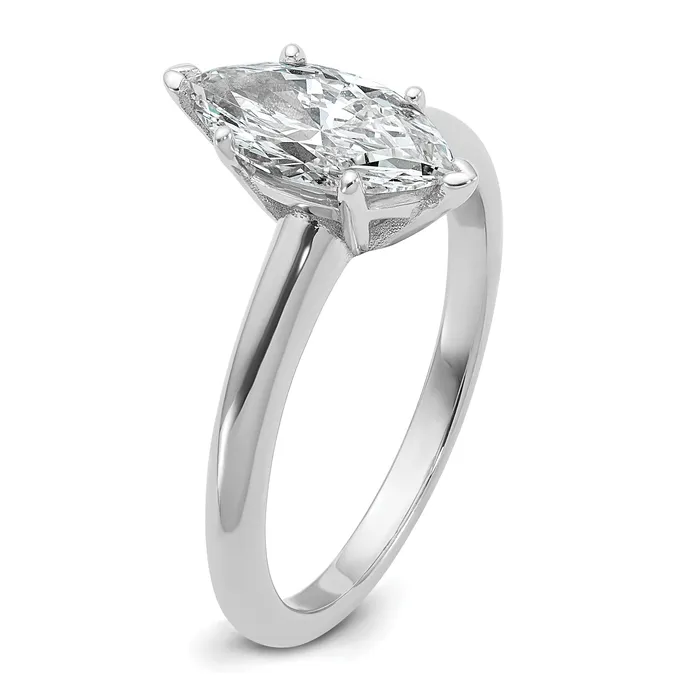 Rings 14k White Gold 1 Ct Lab Grown Diamond VSSI G Marquise Solitare Engagement Ring Goldia