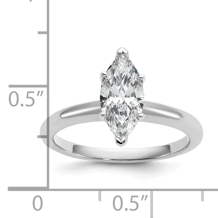 Rings 14k White Gold 1 Ct Lab Grown Diamond VSSI G Marquise Solitare Engagement Ring Goldia