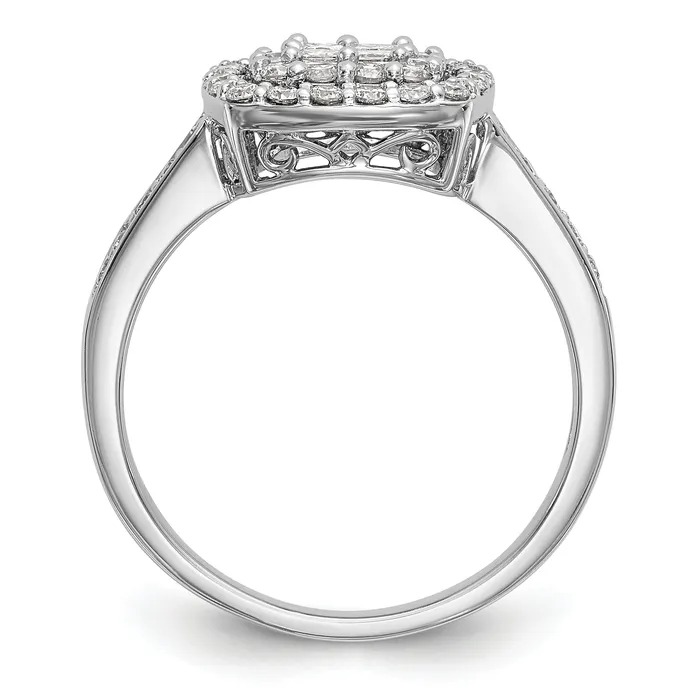 Rings 14K White Gold Complete Diamond Cluster Engagement Ring Goldiacom