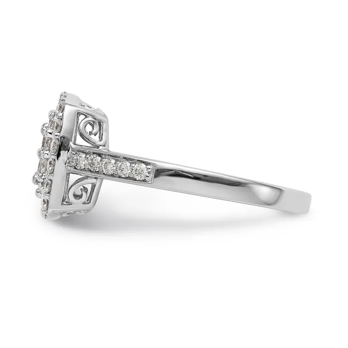 Rings 14K White Gold Complete Diamond Cluster Engagement Ring Goldiacom