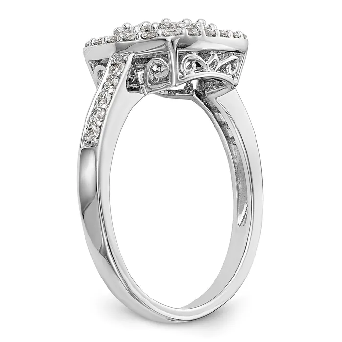 Rings 14K White Gold Complete Diamond Cluster Engagement Ring Goldiacom