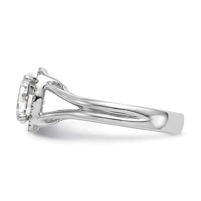 Rings 14k White Gold Oval Halo Simulated Diamond Split Shank Engagement Ring Goldiacom
