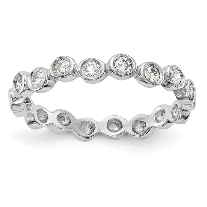 Rings 14K White Gold Real Diamond Band Goldiacom