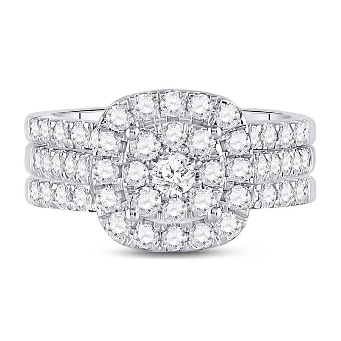 Rings 14k White Gold Round Diamond Bridal Wedding Ring Set 112 Cttw gndatlanta