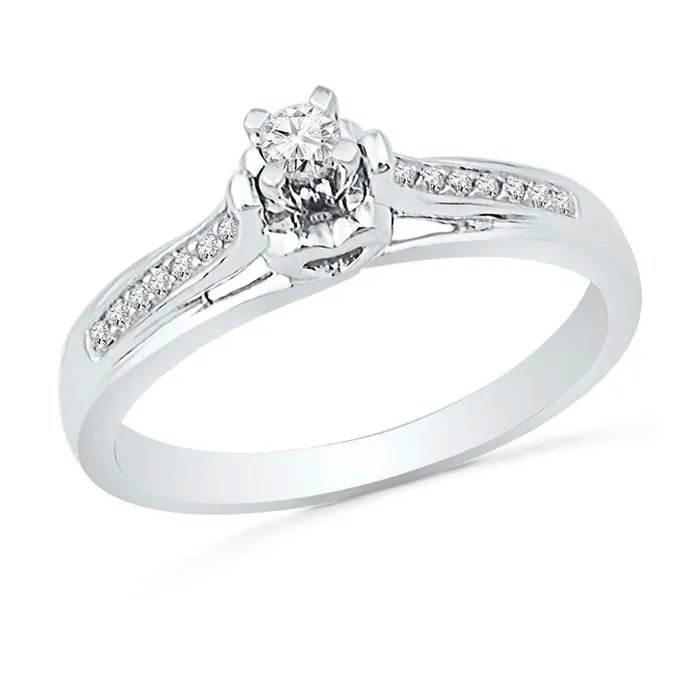 Rings 14k White Gold Round Diamond Solitaire Promise Ring 16 Cttw gndatlanta Rings 14k White Gold Round Diamond Solitaire Promise Ring 16 Cttw gndatlanta