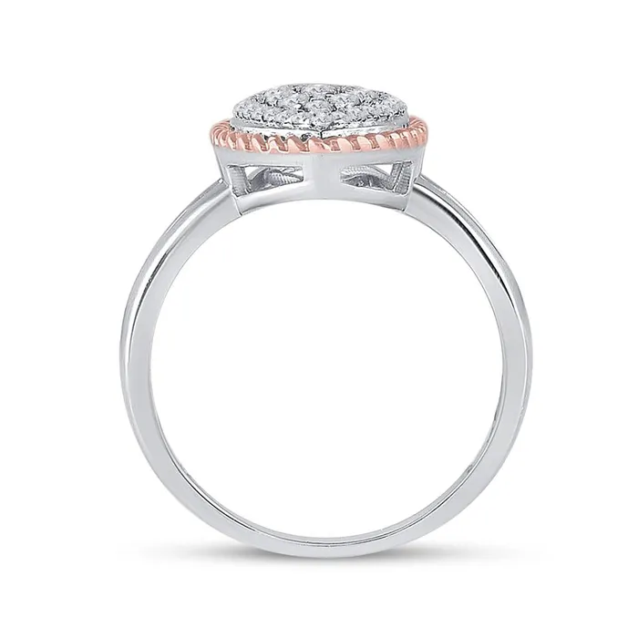 Rings gndatlanta 10k Twotone Gold Round Diamond Rope Marquiseshape Cluster Ring 38 Cttw