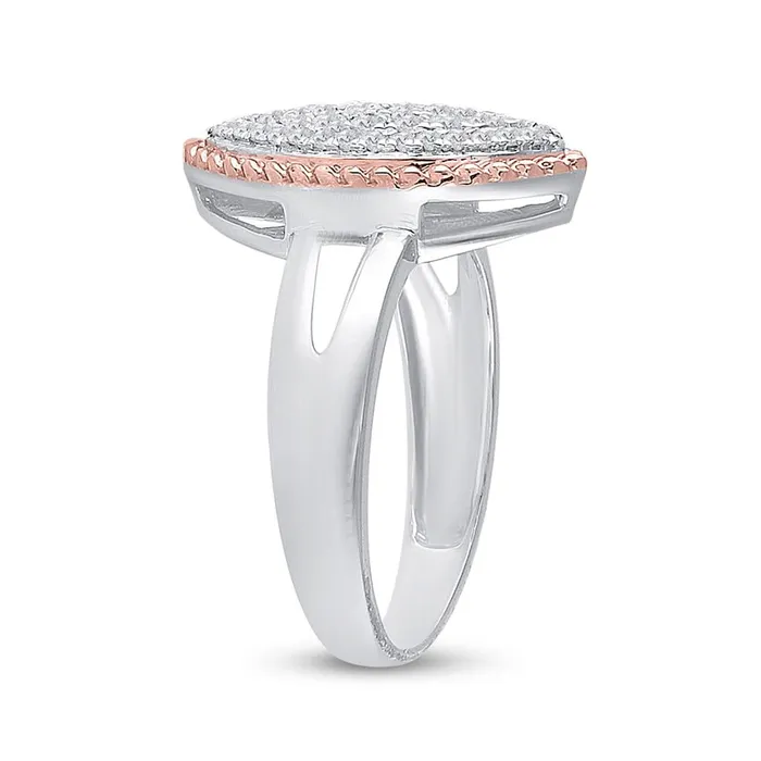 Rings gndatlanta 10k Twotone Gold Round Diamond Rope Marquiseshape Cluster Ring 38 Cttw