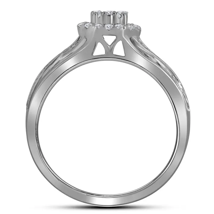 Rings gndatlanta 14k White Gold Diamond Bridal Wedding Ring Set 12 Cttw