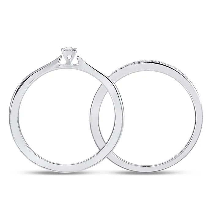 Rings gndatlanta 14k White Gold Round Diamond Bridal Wedding Ring Set 18 Cttw