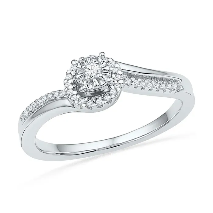 Rings gndatlanta 14k White Gold Round Diamond Solitaire Halo Bridal Engagement Ring 16 Cttw Rings gndatlanta 14k White Gold Round Diamond Solitaire Halo Bridal Engagement Ring 16 Cttw