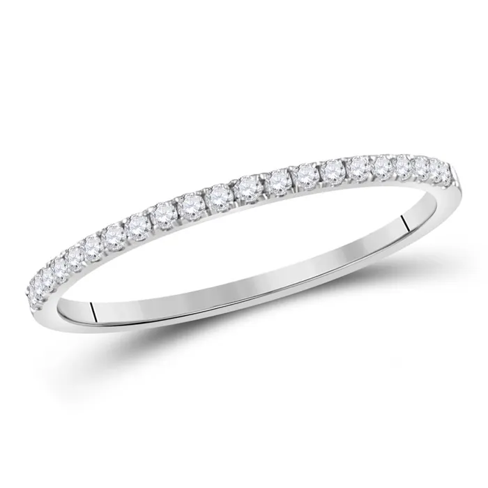 Rings gndatlanta 14k White Gold Round Diamond Stackable Band Ring 16 Cttw Rings gndatlanta 14k White Gold Round Diamond Stackable Band Ring 16 Cttw
