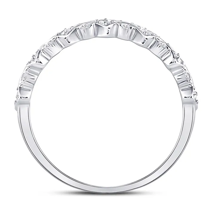 Rings gndatlanta 14k White Gold Round Diamond Stackable Band Ring 16 Cttw
