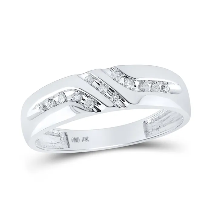 Rings gndatlanta 14k White Gold Round Diamond Wedding Band Ring 18 Cttw