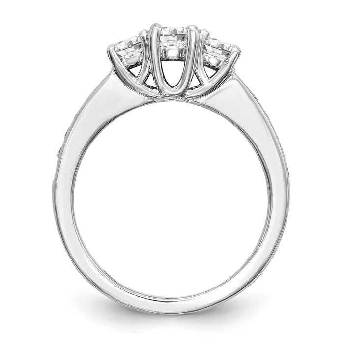 Rings Goldia 013ct CZ Solid Real 14K White Gold 3Stone Engagement Ring