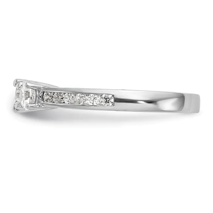 Rings Goldia 013ct CZ Solid Real 14K White Gold 3Stone Engagement Ring