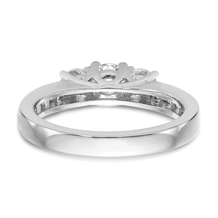 Rings Goldia 013ct CZ Solid Real 14K White Gold 3Stone Engagement Ring