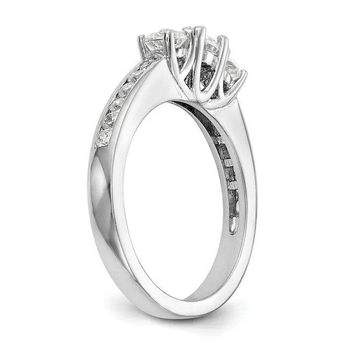 Rings Goldia 013ct CZ Solid Real 14K White Gold 3Stone Engagement Ring