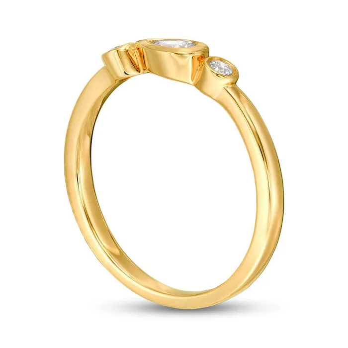 Rings Goldia 020 CT TW PearShaped and Round Natural Diamond BezelSet Ring in Solid 10K Yellow Gold Rings Goldia 020 CT TW PearShaped and Round Natural Diamond BezelSet Ring in Solid 10K Yellow Gold