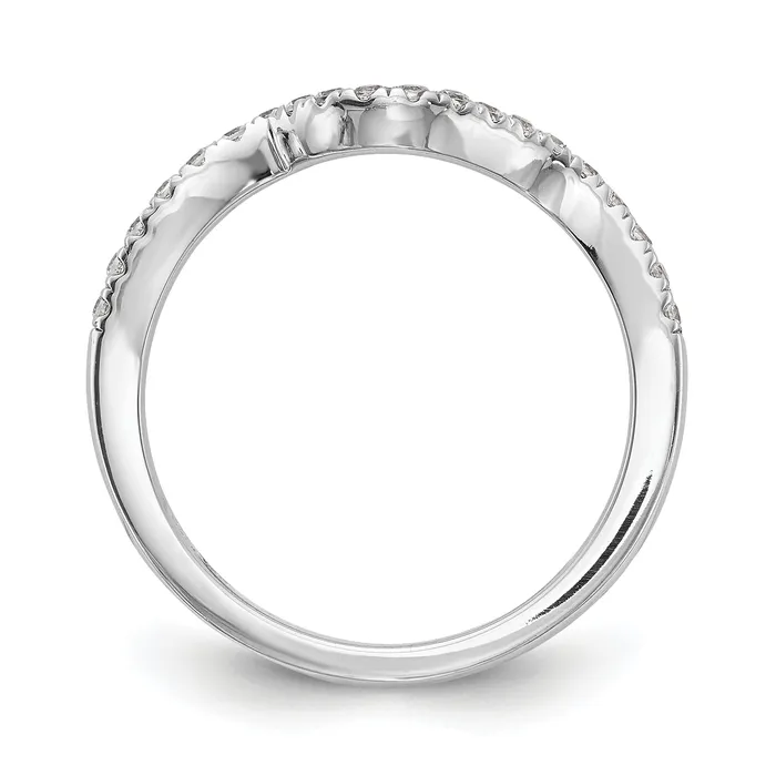 Rings Goldia 024ct CZ Solid Real 14K White Gold Contoured Wedding Wedding Band Ring