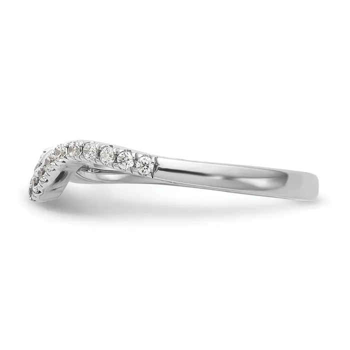 Rings Goldia 024ct CZ Solid Real 14K White Gold Contoured Wedding Wedding Band Ring