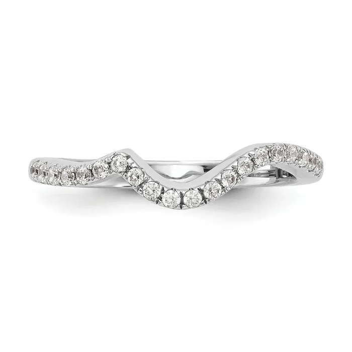 Rings Goldia 024ct CZ Solid Real 14K White Gold Contoured Wedding Wedding Band Ring
