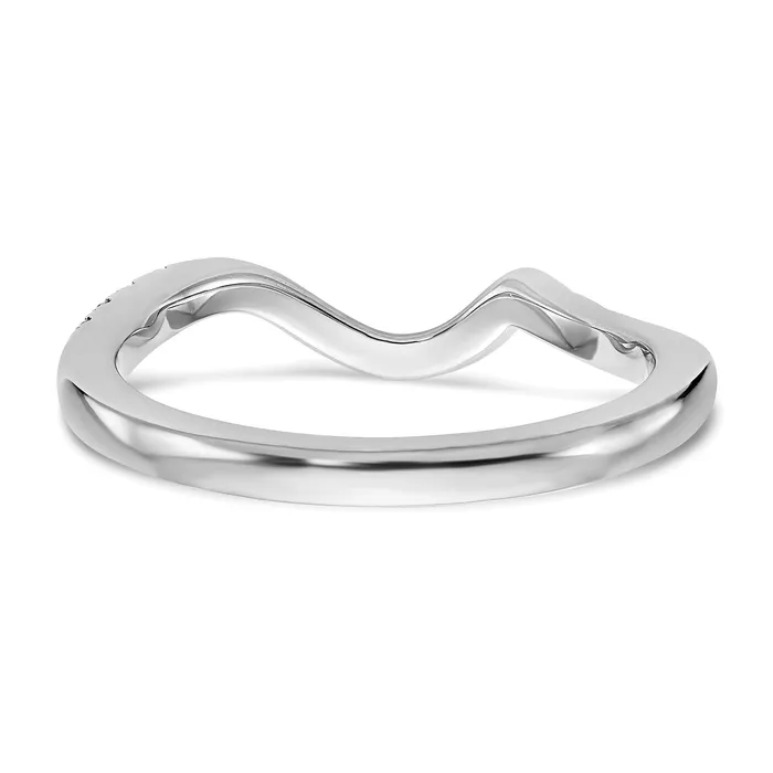 Rings Goldia 024ct CZ Solid Real 14K White Gold Contoured Wedding Wedding Band Ring