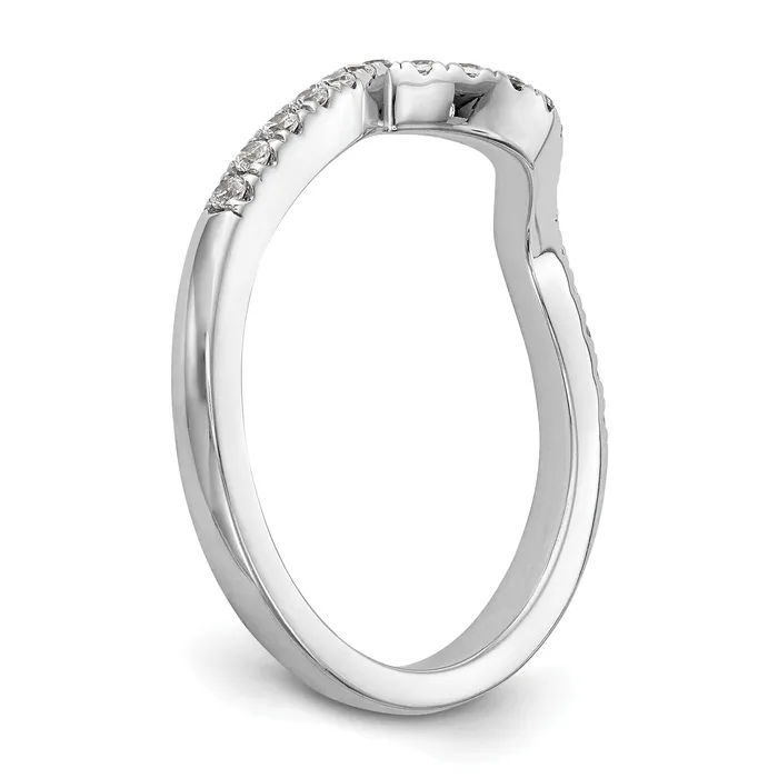 Rings Goldia 024ct CZ Solid Real 14K White Gold Contoured Wedding Wedding Band Ring