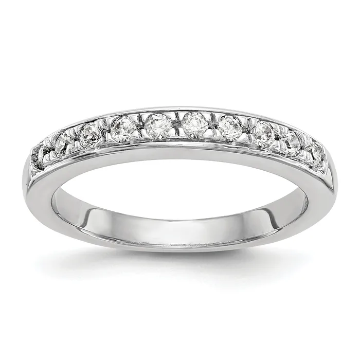 Rings Goldia 041ct CZ Solid Real 14K White Gold Wedding Wedding Band Ring