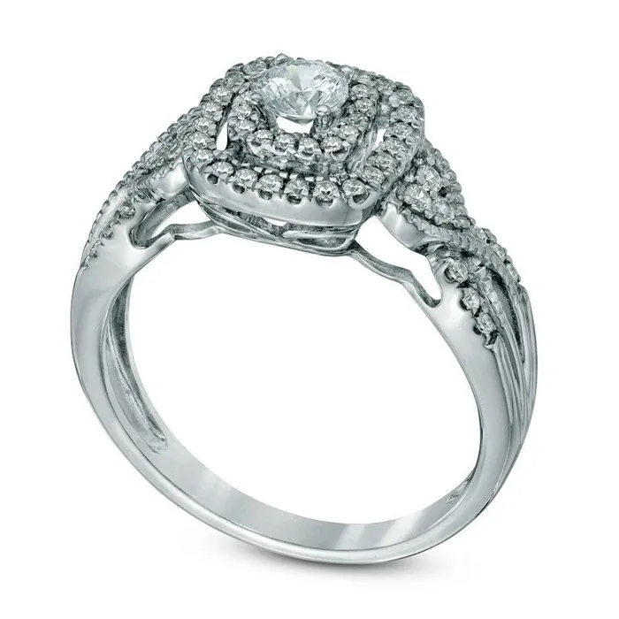 Rings Goldia 050 CT TW Natural Diamond Frame Antique VintageStyle Engagement Ring in Solid 10K White Gold Rings Goldia 050 CT TW Natural Diamond Frame Antique VintageStyle Engagement Ring in Solid 10K White Gold