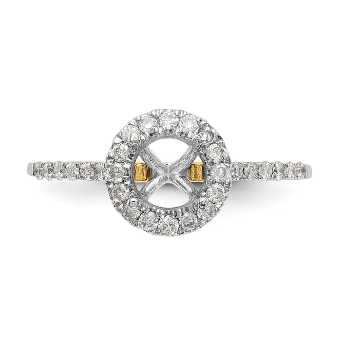 Rings Goldia 050ct CZ Solid Real 14k Twotone Gold Round Halo Engagement Ring