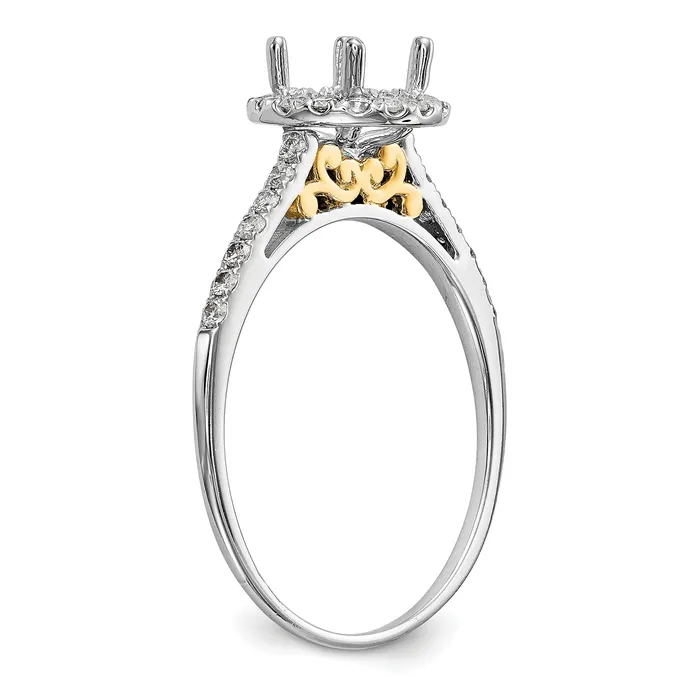 Rings Goldia 050ct CZ Solid Real 14k Twotone Gold Round Halo Engagement Ring