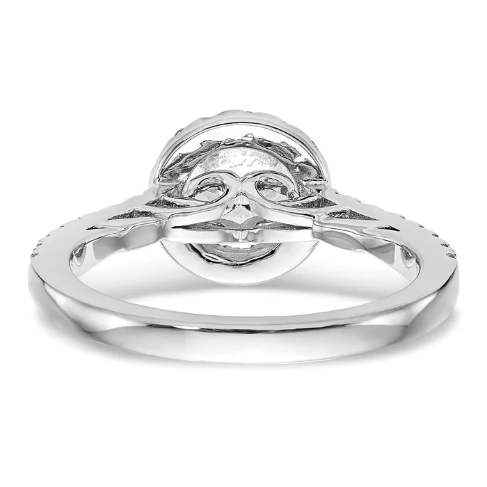 Rings Goldia 075ct CZ Solid Real 14K White Gold Round Dia Halo Eng Ring VS Quality