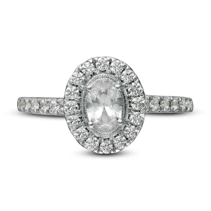 Rings Goldia 10 CT TW Oval Natural Diamond Frame Engagement Ring in Solid 14K TwoTone Gold Rings Goldia 10 CT TW Oval Natural Diamond Frame Engagement Ring in Solid 14K TwoTone Gold
