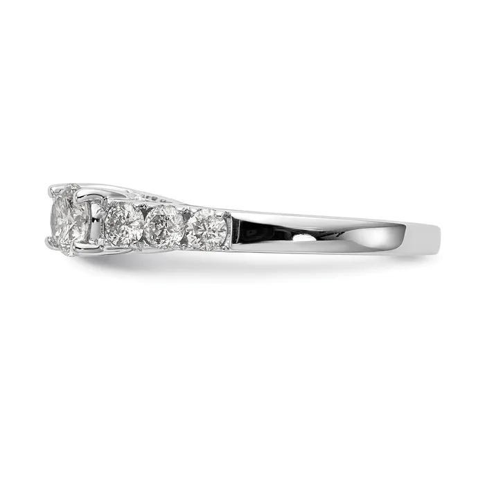 Rings Goldia 129ct CZ Solid Real 14K White Gold 3Stone Peg Set Engagement Ring