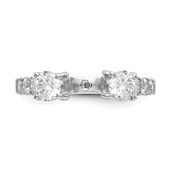 Rings Goldia 129ct CZ Solid Real 14K White Gold 3Stone Peg Set Engagement Ring