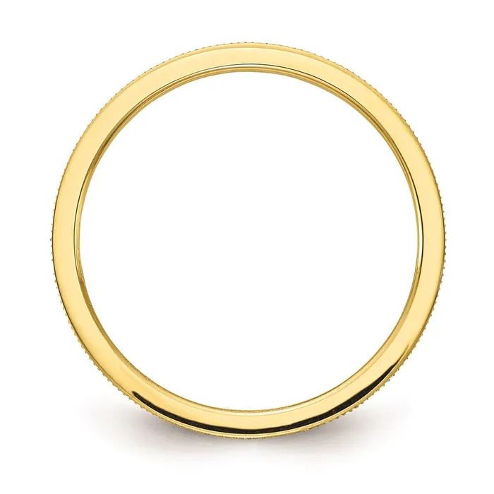Rings Goldia 10K Gold 12mm Lind Pattern Stackable Band
